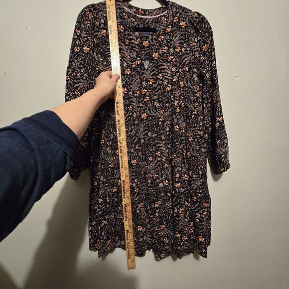 Maeve By Anthropologie Dark Floral Dress SM Ditsy Tiered Boho Cottage Festival - Picture 11 of 15